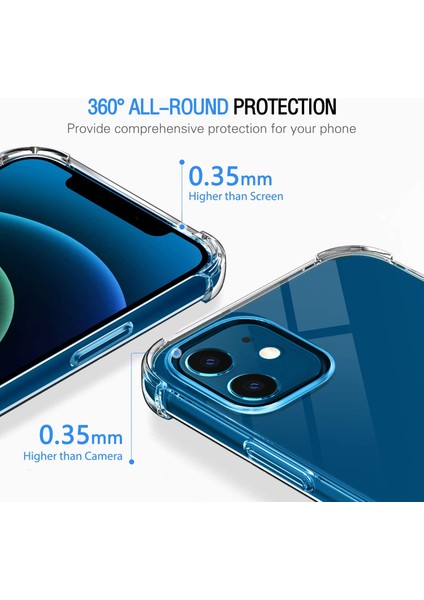 Apple iPhone 12 Mini Ultra Ince Antishock Premium Şeffaf Silikon Kılıf Airbag Arka Kapak fiyatları