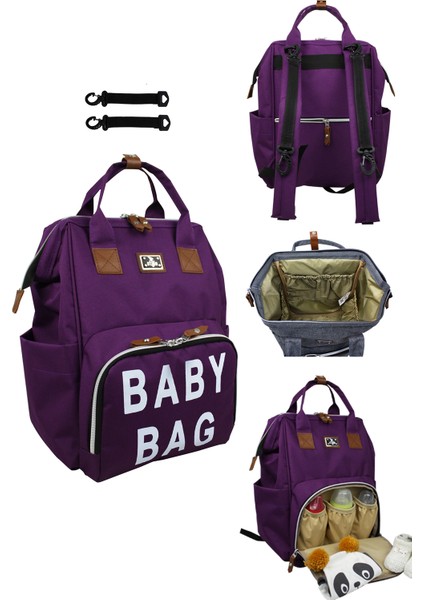 Roma Baby Bag Anne Bebek Bakım Sırt Çantası -Mor