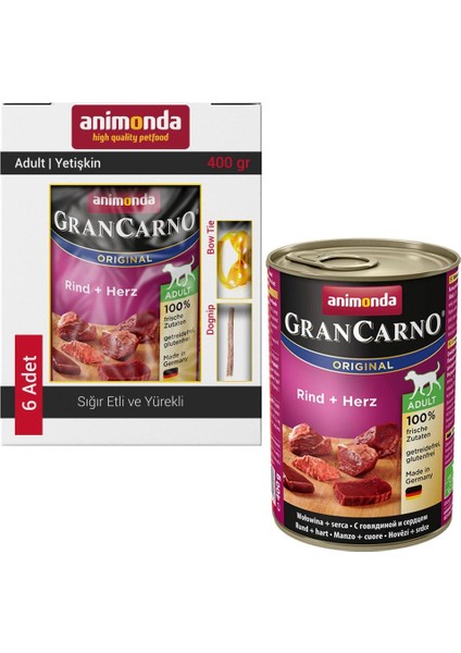 Grancarno Sığır Eti ve Yürek Köpek Konservesi 6X400 gr