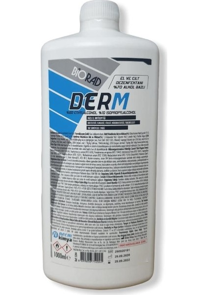 Derm Kare Kutu El ve Cilt Dezenfektanı 1000 ml