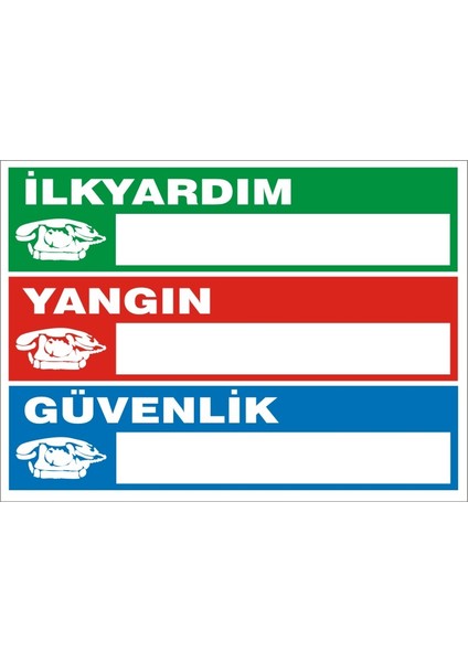 İlkyardım / Yangın / Güvenlik (Kendinden Yapışkanlı Etiket) 17,5 x 25 cm