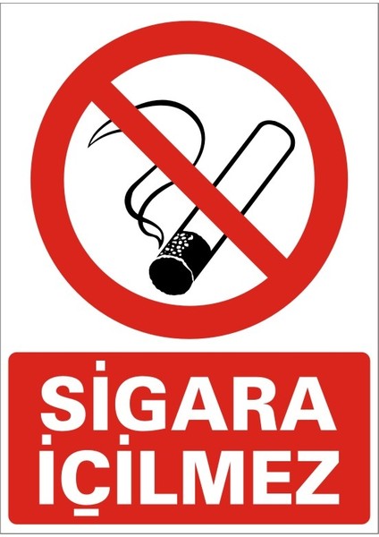Sigara İçilmez Galvaniz Uyarı Levhası 17,5 x 25 cm