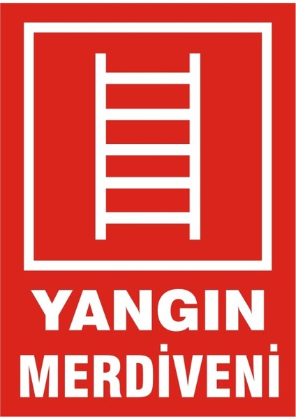 Yangın Merdiveni Galvaniz Uyarı Levhası 17,5 x 25 cm