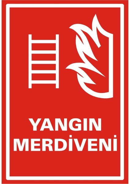 Yangın Merdiveni 2.6 mm PVC Uyarı Levhası 17,5 x 25 cm
