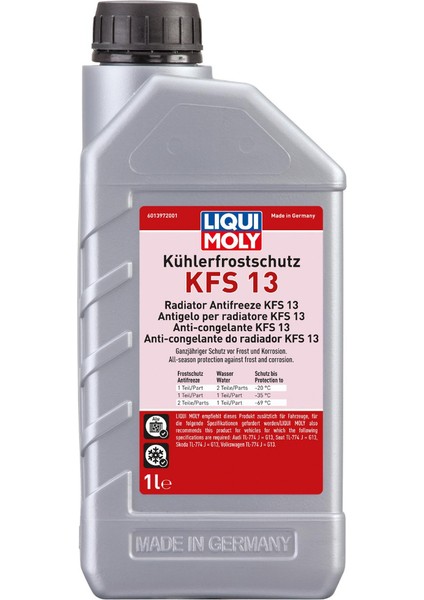 Radyatör Antifrizi Kfs 13 1 lt Kırmızı