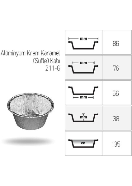 Alüminyum Krem Karamel 211/G 100 Adet