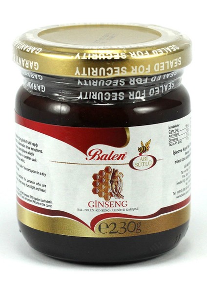 Kırmızı Ginseng Bal Polen Arı Sütü Karışımı 230 gr