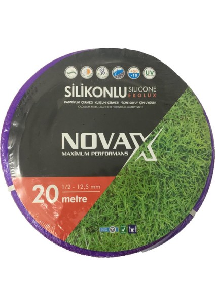 Novax Ekolüks Silikonlu Pvc Hortum 1/2 20 mt