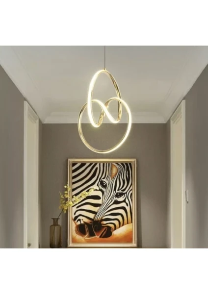 Modern Sarkıt LED Avize Gold Sarı Kademeli 3 Renk BURENZE558