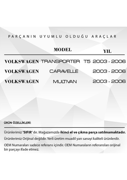 Vw Transporter T5,multivan,caravelle Için Kapı Kolu Tutamağı Alt Parçası