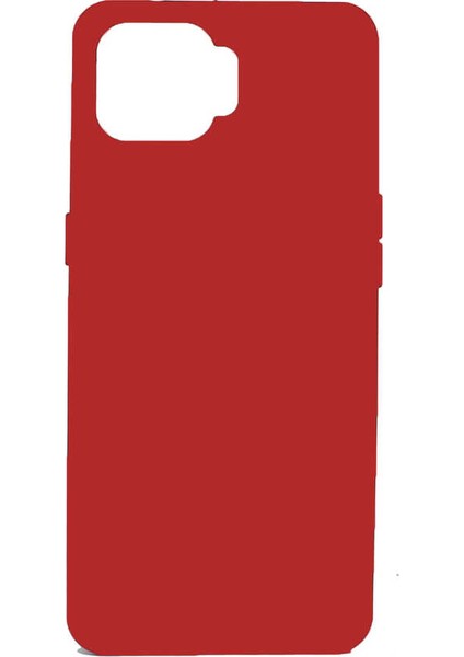 Oppo A73 Kılıf Mat Esnek Biye Silikon Kılıf + Cam Ekran Koruyucu Kırmızı