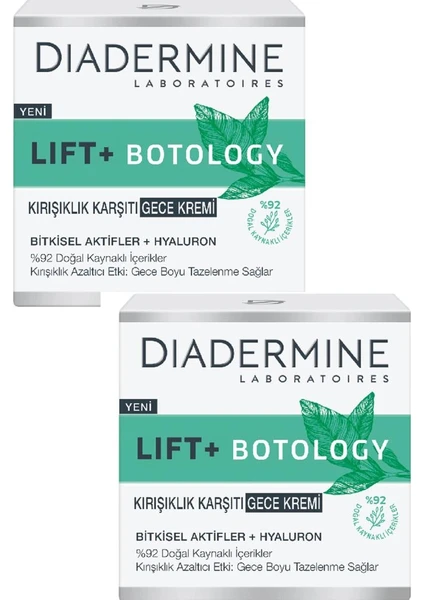 Lift+ Botology Gece Kremi 50 ml (%92 Doğal Kaynaklı) 2'li