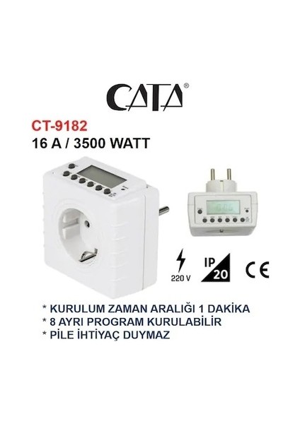 Ct 9182 Dijital Zaman Saati 3500 W