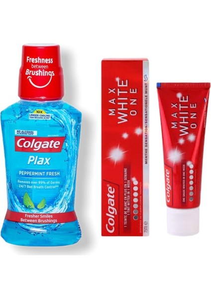 Plax Ağız Bakım Suyu 250ML + Colgate Max White Diş Macunu 75ML