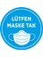 Maske Tak Mavi Renk Sticker Afiş Duvar İçin 25 x 25 cm 10'lu SYL14 1
