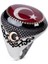 Millet Model Ayyıldız Mineli Gümüş Erkek Yüzük 1