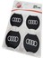 Jant Göbeği Arma Audi Alüminyum 60 mm 4'lü Set Siyah 1