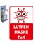 Lütfen Maske Tak Korana Simgeli Çocuklar İçin Sac Malzeme 25 x 35 cm SYL45 4