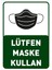Lütfen Maske Kullan Yazısı Pankartı Tabelası Sac Malzeme50 x 70 cm Syl44 1