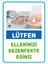 Lütfen Ellerinizi Dezenfekte Ediniz Mavi Renk Sticker Etiket Afiş Yapıştırma 25 x 35 cm Syl39 1