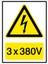 İzmir Serifgari 3 x 380V Galvaniz Uyarı Levhası 17,5 x 25 cm 1