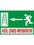 İzmir Serifgari Acil Çıkış Merdiveni (Sol) Galvaniz Uyarı Levhası 17,5 x 25 cm 1