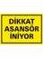 İzmir Serifgari Dikkat Asansör İniyor Galvaniz Uyarı Levhası 17,5 x 25 cm 1