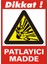 İzmir Serifgari Dikkat Patlayıcı Madde Galvaniz Uyarı Levhası 17,5 x 25 cm 1