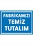 İzmir Serifgari Fabrikamızı Temiz Tutalım Galvaniz Uyarı Levhası 17,5 x 25 cm 1