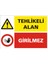 İzmir Serifgari Tehlikeli Alan / Girilmez Galvaniz Uyarı Levhası 17,5 x 25 cm 1