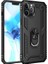 Apple iPhone 12 Pro Max Kılıf Tank Koruma Vega Standlı Yüzüklü Mıknatıslı + Nano Glass Siyah 1