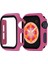 Apple Watch 6 44 mm Ekran Koruyucu Full Glue Gard Renkli Pembe Koyu 1