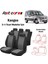 Kangoo Oto Koltuk Kılıfı Arka 2+1 Koltuk Modeli Siyah Gri 2