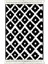 6016 Ikat Desen Siyah & Beyaz 80 x 150 cm Kaydırmaz Halı 1