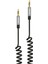 SWR2102A 3.5mm Jack Spiral AUX Ses Kablosu Siyah 1 Metre 1