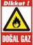 Dikkat Doğal Gaz 2.6 mm PVC Uyarı Levhası 25 x 35 cm 1