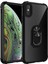 Apple iPhone Xs Max Kapak Şeffaf Yüzüklü Kenar Korumalı Standlı Kılıf - Siyah 1