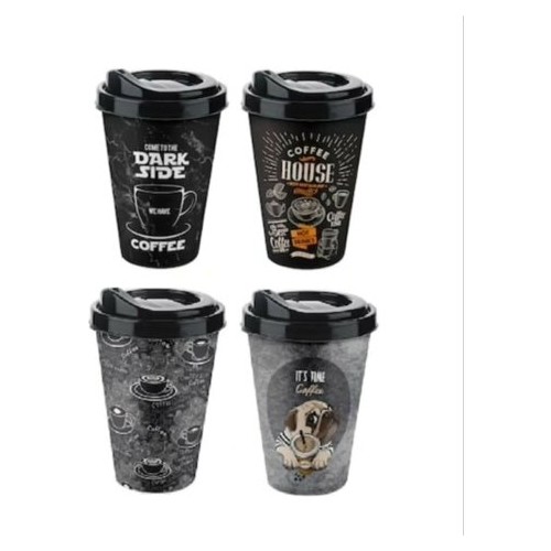 Bepaka Siyah Kapaklı Plastik Kahve Bardağı 4�lü Fiyatı