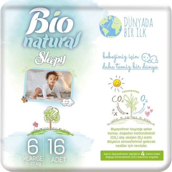 Sleepy Bio Natural Bebek Bezi 6 Numara Xlarge 16�li Fiyatı