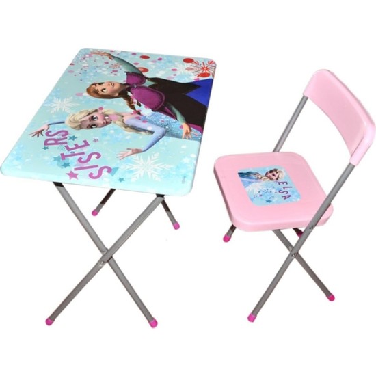 Vardem Frozen Çocuk Oyuncak Ders Çalışma Masası ve Sandalyesi