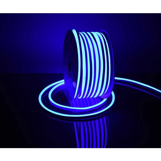 Yuled 220 Volt Esnek Neon Hortum Şerit LED Işık Aydınlatma Tak Çalıştr 10 mt Mavi