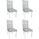 Alyhome Sandalye Kılıfı - Salon Tipi Krem Kare 4'lü Set