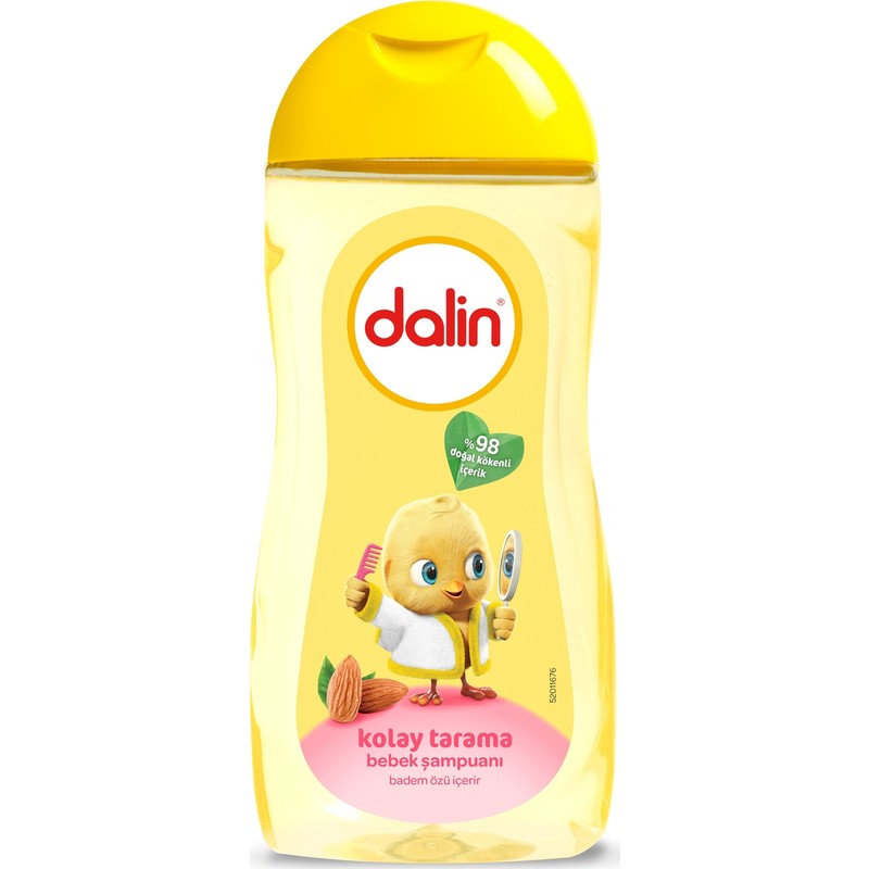 Dalin Badem Özlü Bebek Şampuanı 0-3 Yaş Sarı Kapak Kolay Tarama Ergonomik Şişe 200 ml