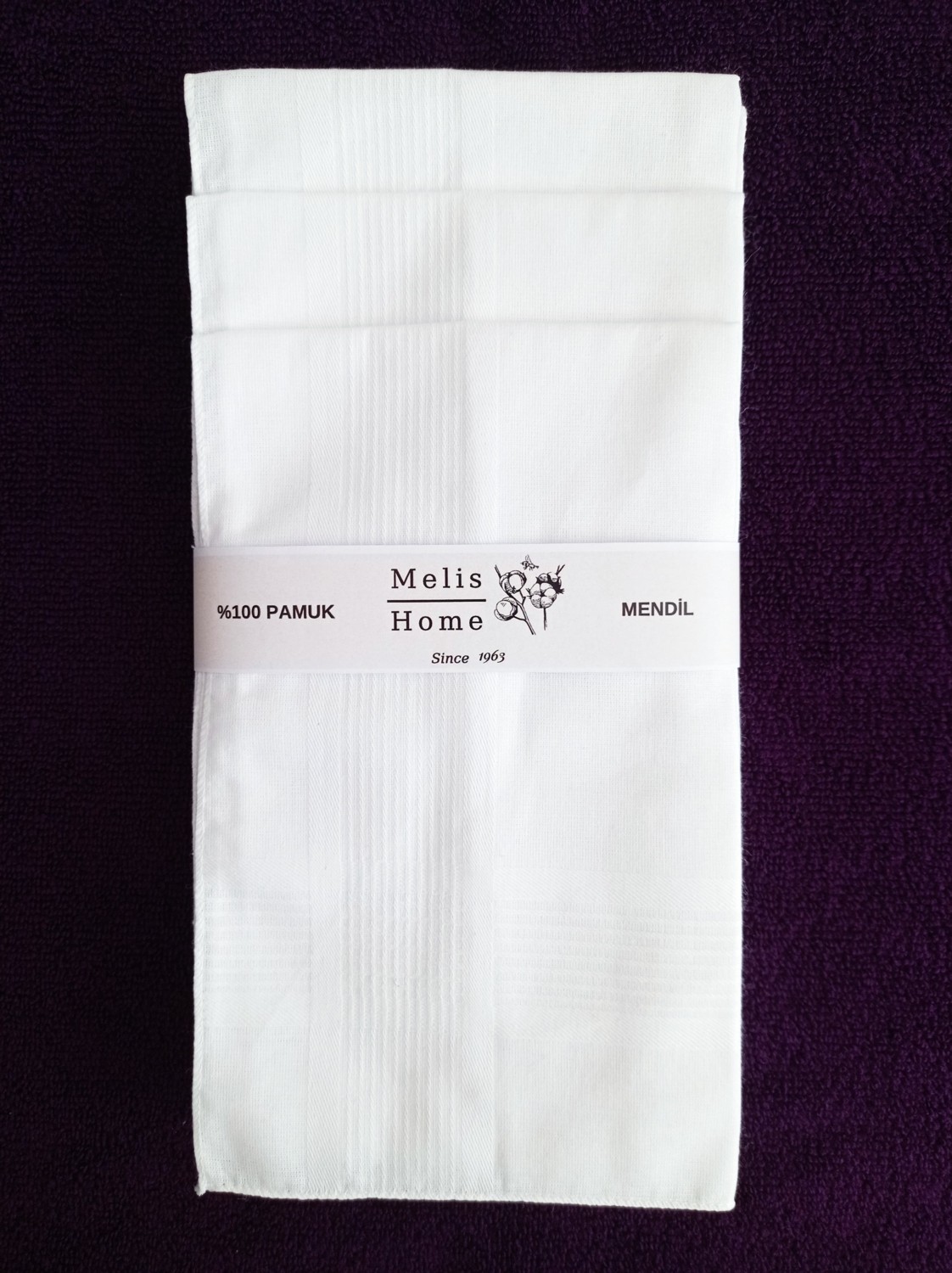 Melis Home Beyaz Mendil, 12 Adet, 40x40 cm. %100 Pamuk görsel 2