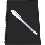 Lizy Siyah Yapraklı Defter Spiralli 14 x 20 100 gr 40 Sayfa ve Beyaz Kaliteli Jel Kalem