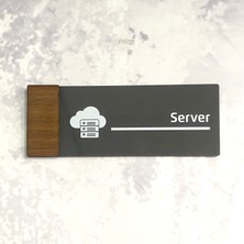 Dekokonsept Wooden Serisi (Server) Ofis Oda Kapı İsimliği Yönlendirme Tabelası