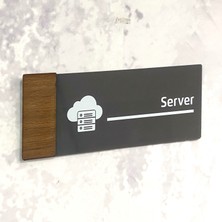 Dekokonsept Wooden Serisi (Server) Ofis Oda Kapı İsimliği Yönlendirme Tabelası