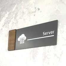 Dekokonsept Wooden Serisi (Server) Ofis Oda Kapı İsimliği Yönlendirme Tabelası