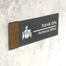 Dekokonsept Wooden Serisi (Teknik Ofis) Ofis Oda Kapı İsimliği Yönlendirme Tabelası