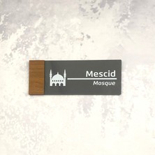 Dekokonsept Wooden Serisi (Mescid) Ofis Oda Kapı İsimliği Yönlendirme Tabelası